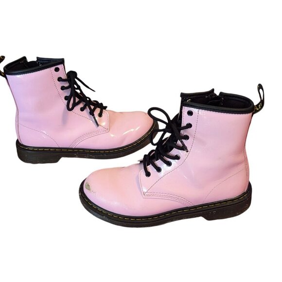 Dr Martens Pink Delany Combat Boots Zipper Lace Up Airwair EU 37 - Picture 3 of 11